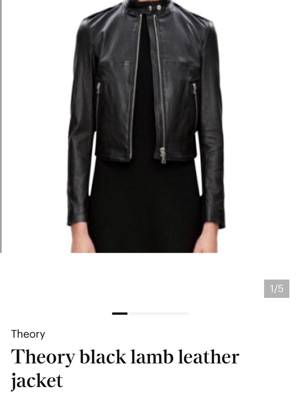 New Theory Ravewick Soft Lambskin Leather Jacket Moto $995 Cafe Racer Womens Lux